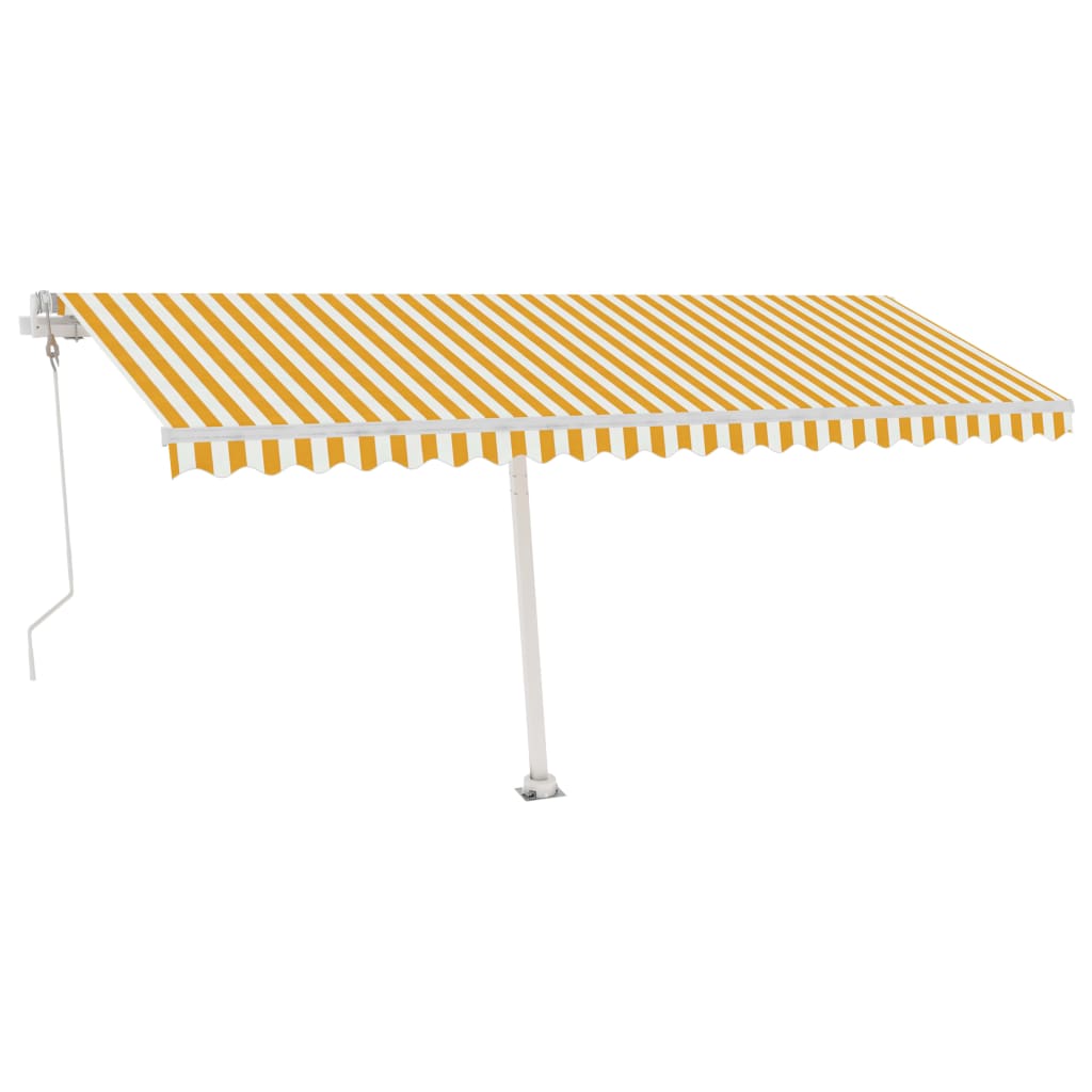 Tenda da Sole Autoportante Automatica 500x350 cm Gialla Bianca