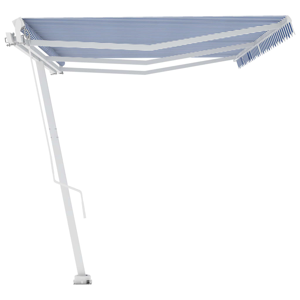 Tenda da Sole Autoportante Manuale 600x350 cm Blu Bianca