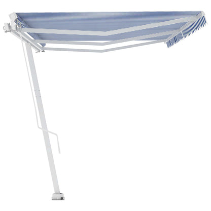 Tenda da Sole Autoportante Manuale 600x350 cm Blu Bianca