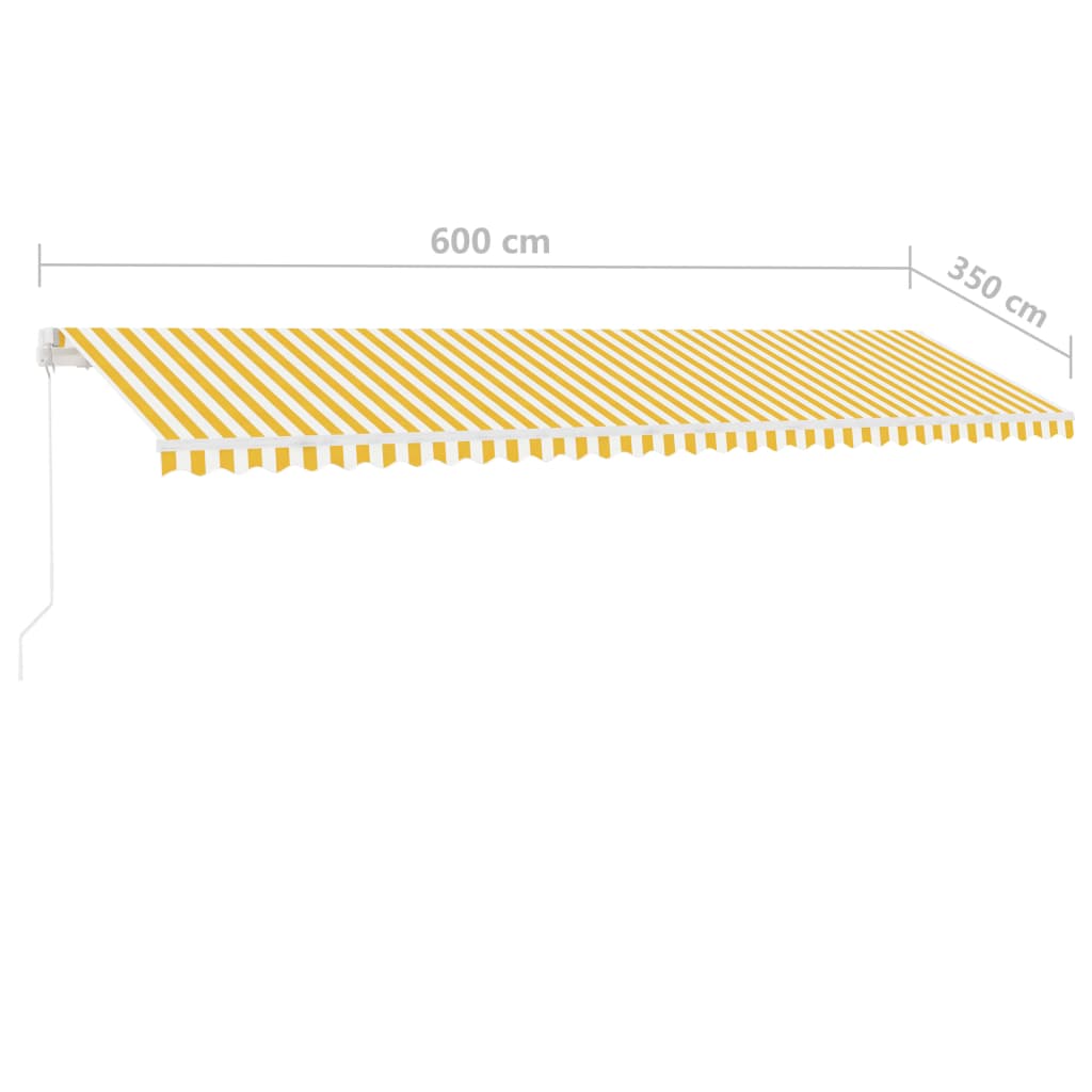 Tenda da Sole Autoportante Manuale 600x350 cm Gialla Bianca