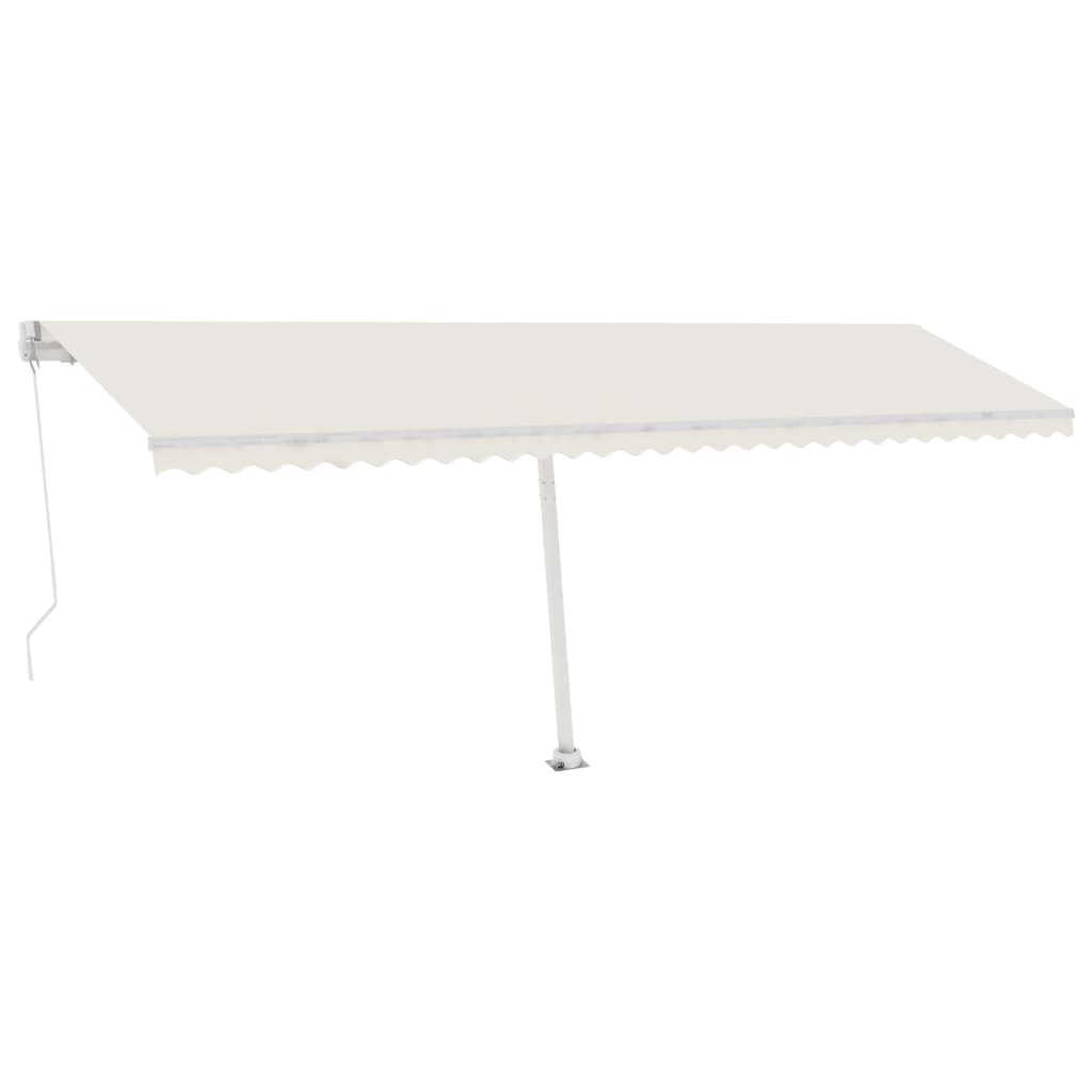 Tenda da Sole Retrattile Manuale con LED 600x350 cm Crema