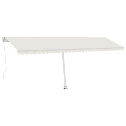 Tenda da Sole Retrattile Manuale con LED 600x350 cm Crema