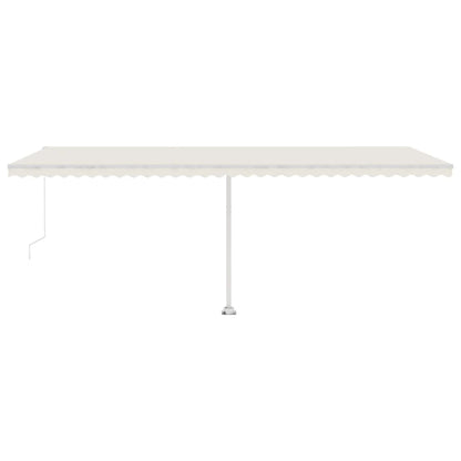 Tenda da Sole Retrattile Manuale con LED 600x350 cm Crema