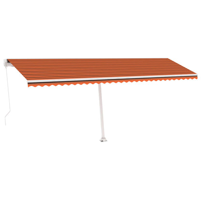 Tenda da Sole Retrattile Manuale LED 600x350 cm Arancio Marrone