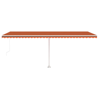 Tenda da Sole Retrattile Manuale LED 600x350 cm Arancio Marrone