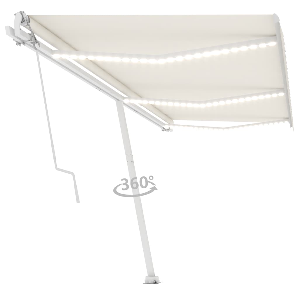 Tenda Automatica con Sensore Vento e LED 600x350 cm Crema