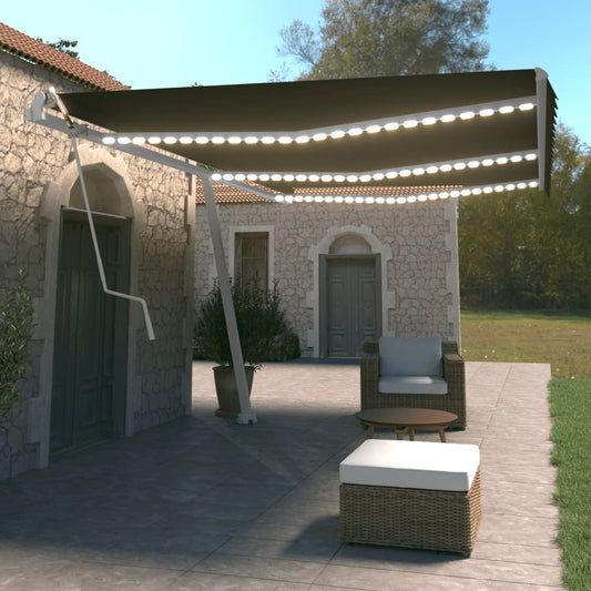 Tenda Automatica con Sensore Vento e LED 600x350 cm Antracite