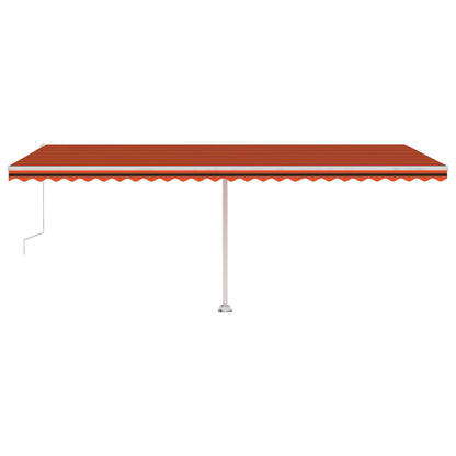 Tenda Automatica Sensore Vento e LED 600x350 cm Arancio Marrone