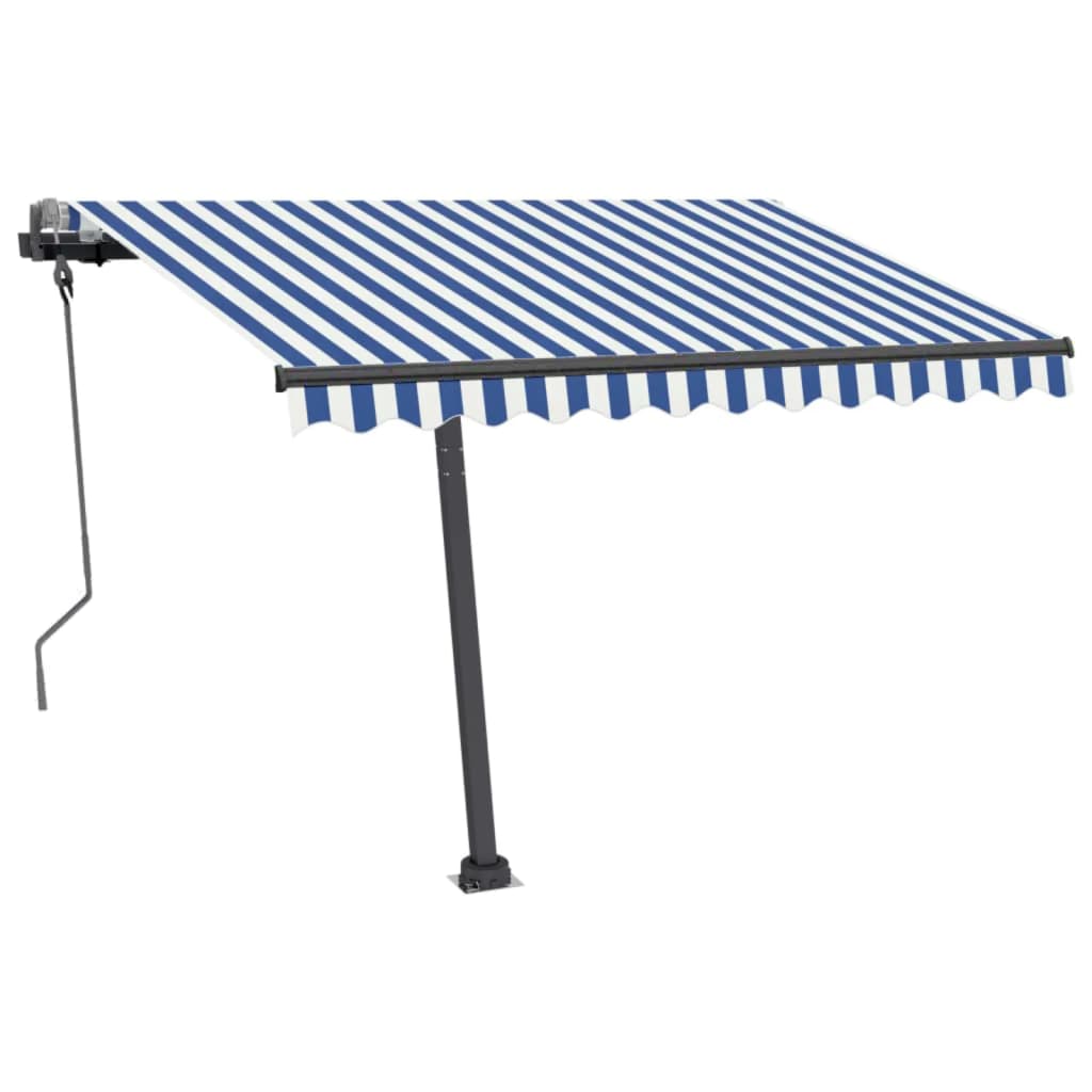 Tenda da Sole Retrattile Manuale 300x250 cm Blu e Bianca