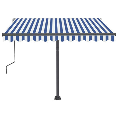 Tenda da Sole Retrattile Manuale 300x250 cm Blu e Bianca