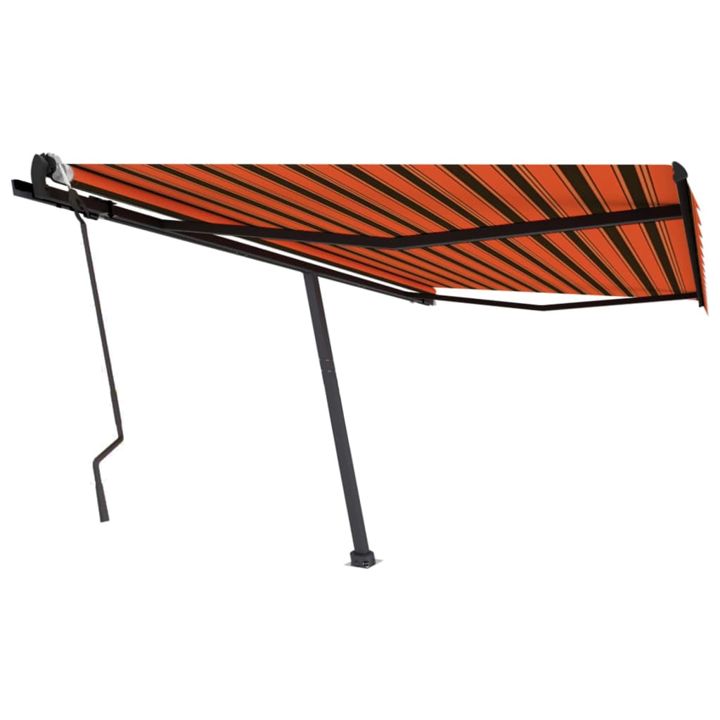 Tenda da Sole Manuale con Palo 400x300 cm Arancione/Marrone - homemem39