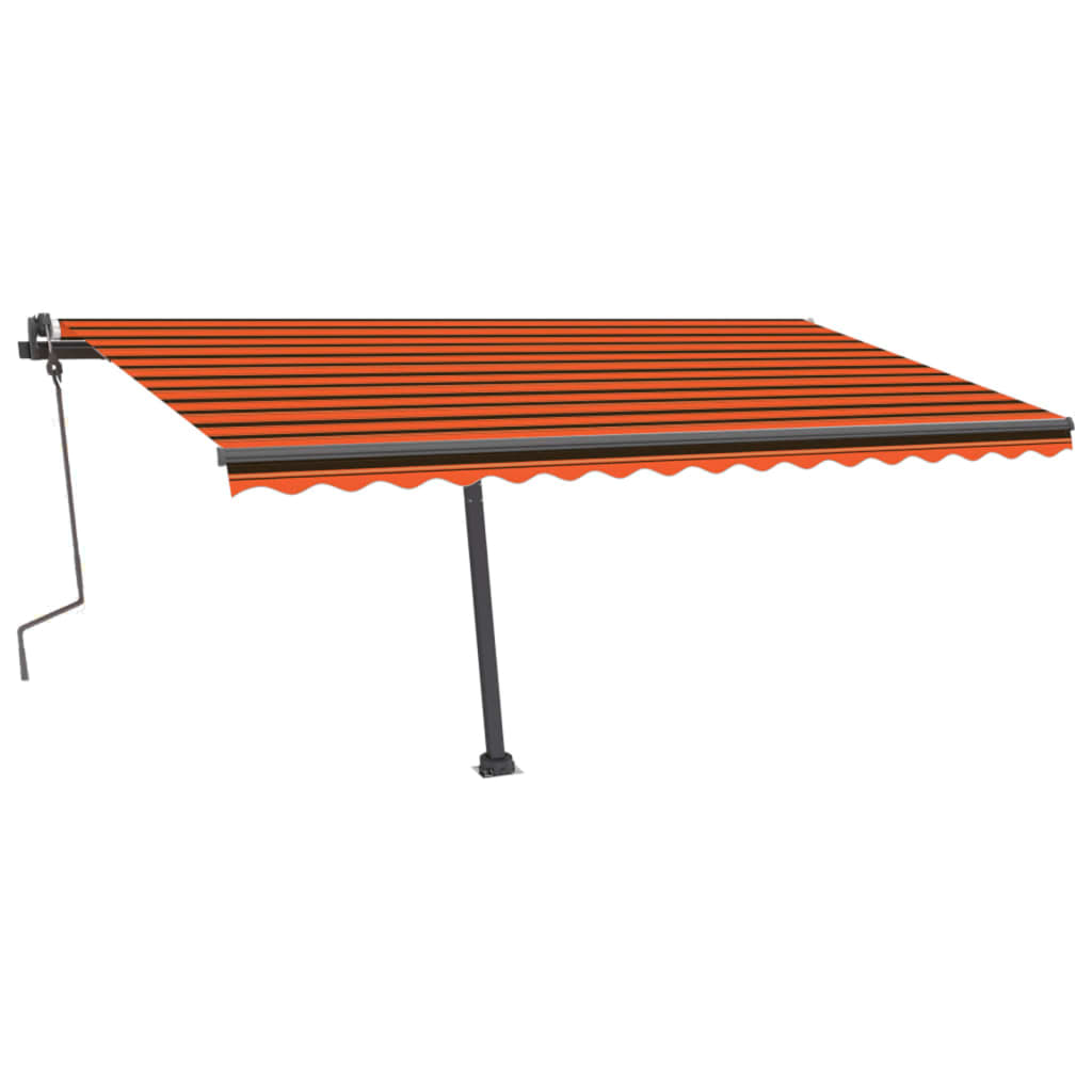 Tenda da Sole Manuale con Palo 400x300 cm Arancione/Marrone - homemem39