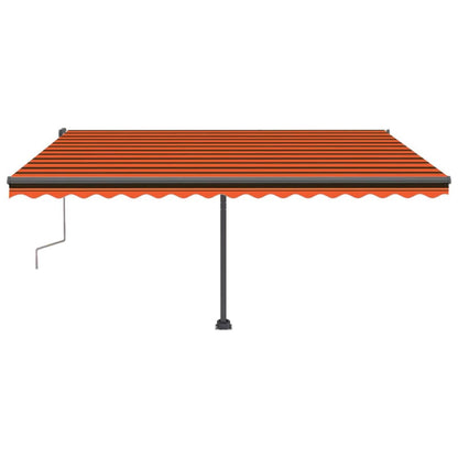 Tenda da Sole Manuale con Palo 400x300 cm Arancione/Marrone - homemem39