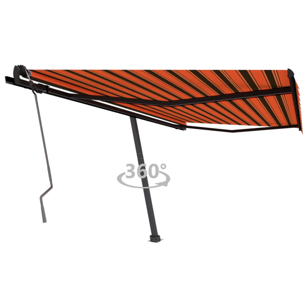 Tenda da Sole Autoportante Manuale 400x350 cm Arancione Marrone - homemem39