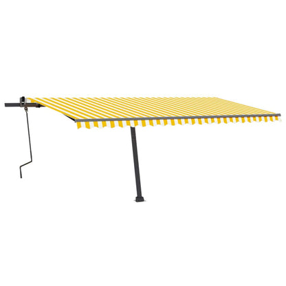 Tenda da Sole Autoportante Manuale 500x350 cm Gialla Bianca - homemem39