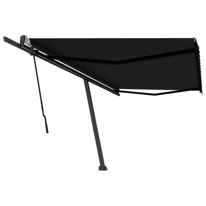 Manual Retractable Awning with Pole 500x350 cm Anthracite