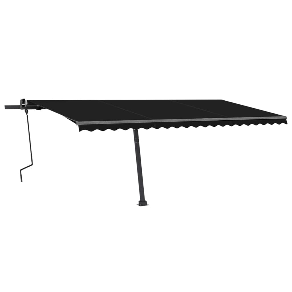 Manual Retractable Awning with Pole 500x350 cm Anthracite