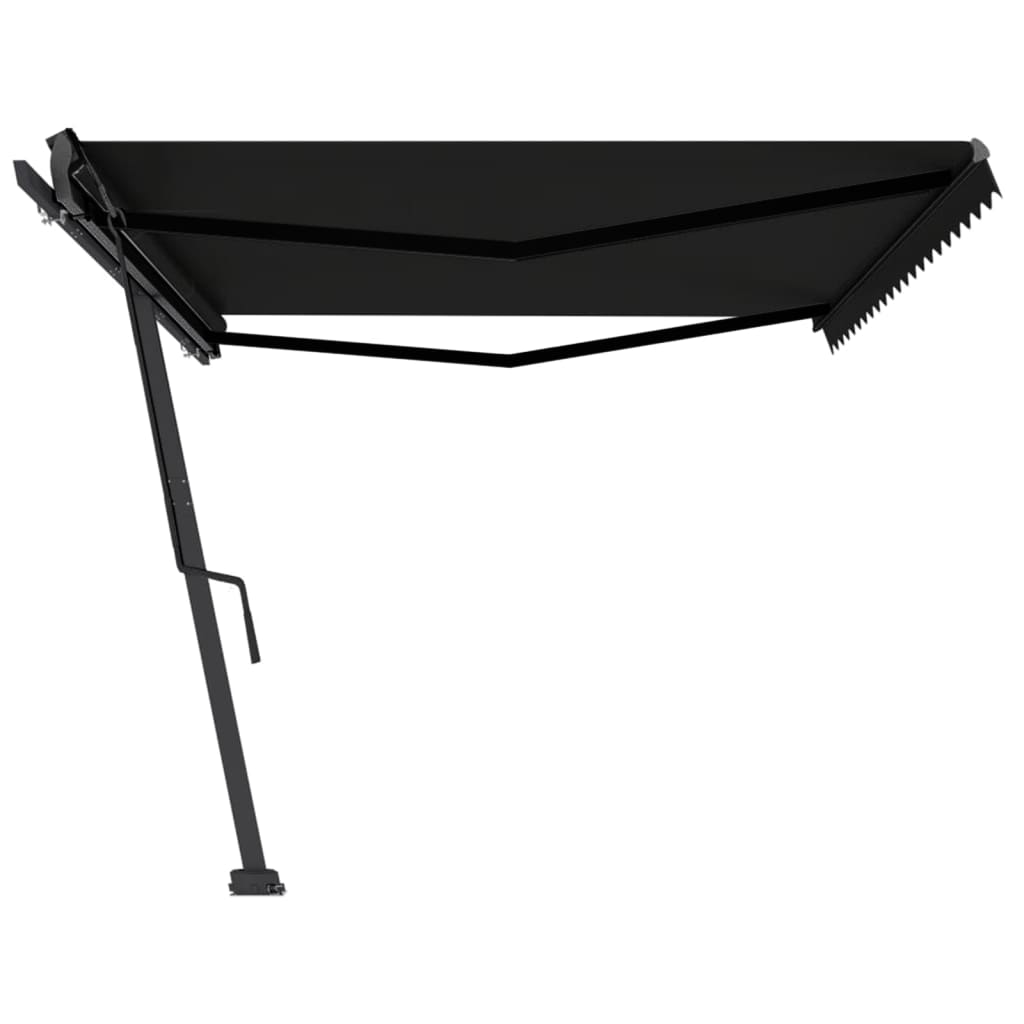 Manual Retractable Awning with Pole 500x350 cm Anthracite