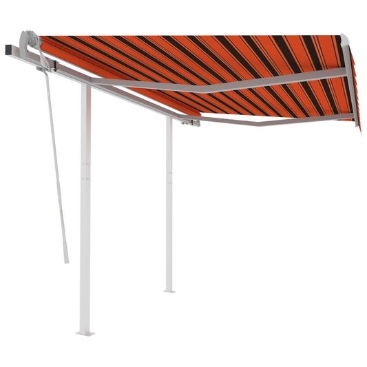 Tenda da Sole Retrattile Manuale Pali 3x2,5 m Arancio Marrone - homemem39