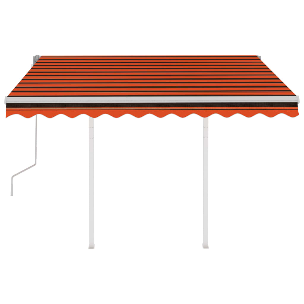 Tenda da Sole Retrattile Manuale Pali 3x2,5 m Arancio Marrone - homemem39