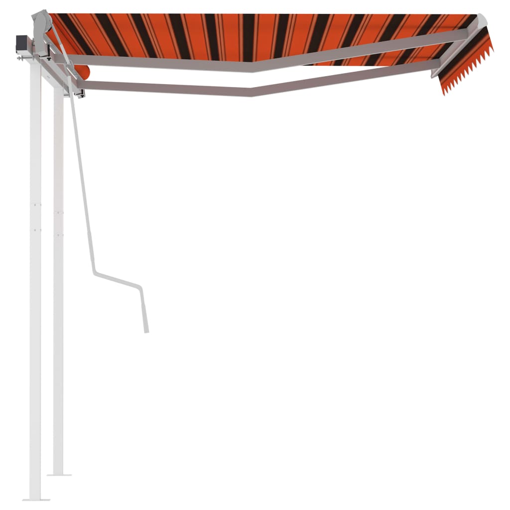 Tenda da Sole Retrattile Manuale Pali 3x2,5 m Arancio Marrone - homemem39