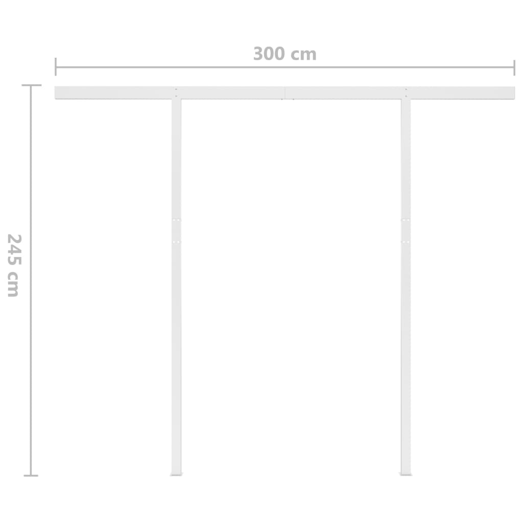 Tenda da Sole Retrattile Manuale e Pali 3,5x2,5m Gialla Bianca