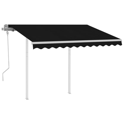 Tenda da Sole Retrattile Manuale con Pali 3,5x2,5m Antracite