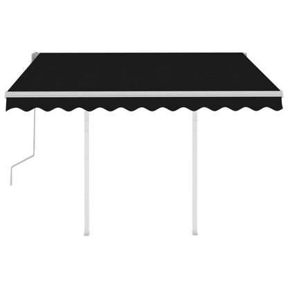 Tenda da Sole Retrattile Manuale con Pali 3,5x2,5m Antracite