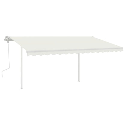 Tenda da Sole Retrattile Manuale con Pali 4x3 m Crema