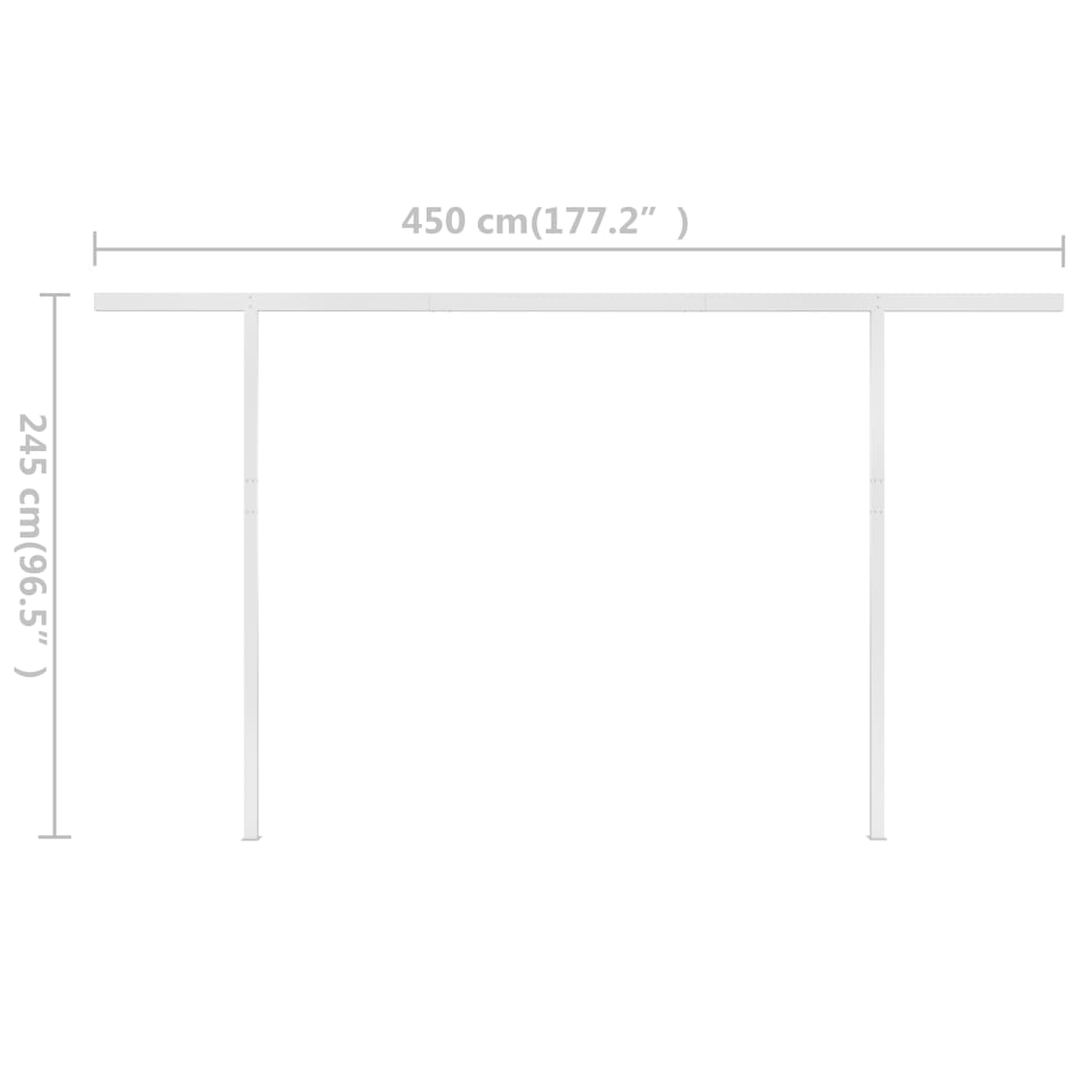 Tenda da Sole Retrattile Manuale con Pali 4x3 m Crema