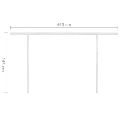 Tenda da Sole Retrattile Manuale con Pali 4x3m Gialla e Bianca