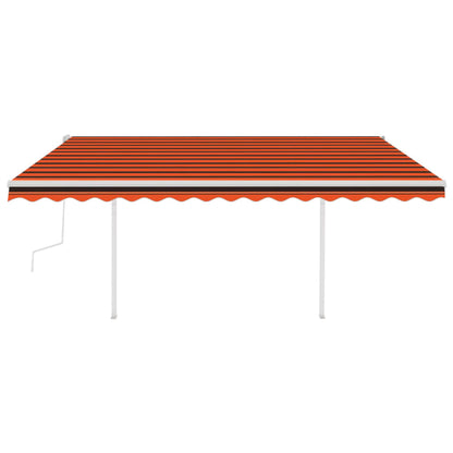 Tenda da Sole Retrattile Manuale con Pali 4x3m Arancio Marrone