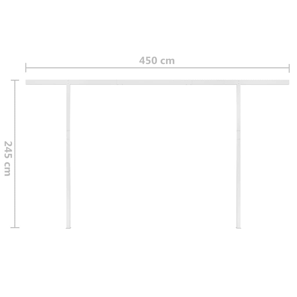 Tenda da Sole Retrattile Manuale con LED 4x3 m Gialla e Bianca