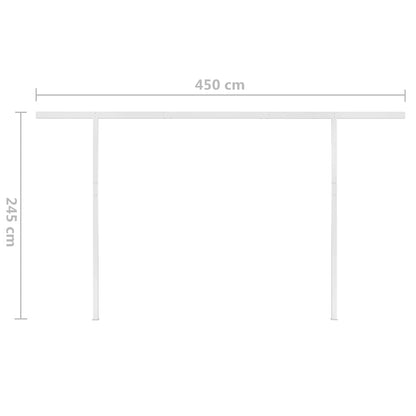 Tenda da Sole Retrattile Manuale con LED 4x3 m Gialla e Bianca