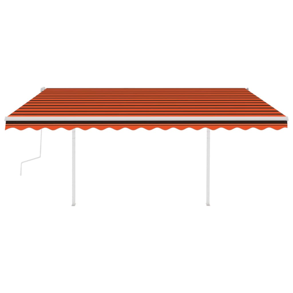 Tenda da Sole Retrattile Manuale Pali 4,5x3 m Arancio Marrone