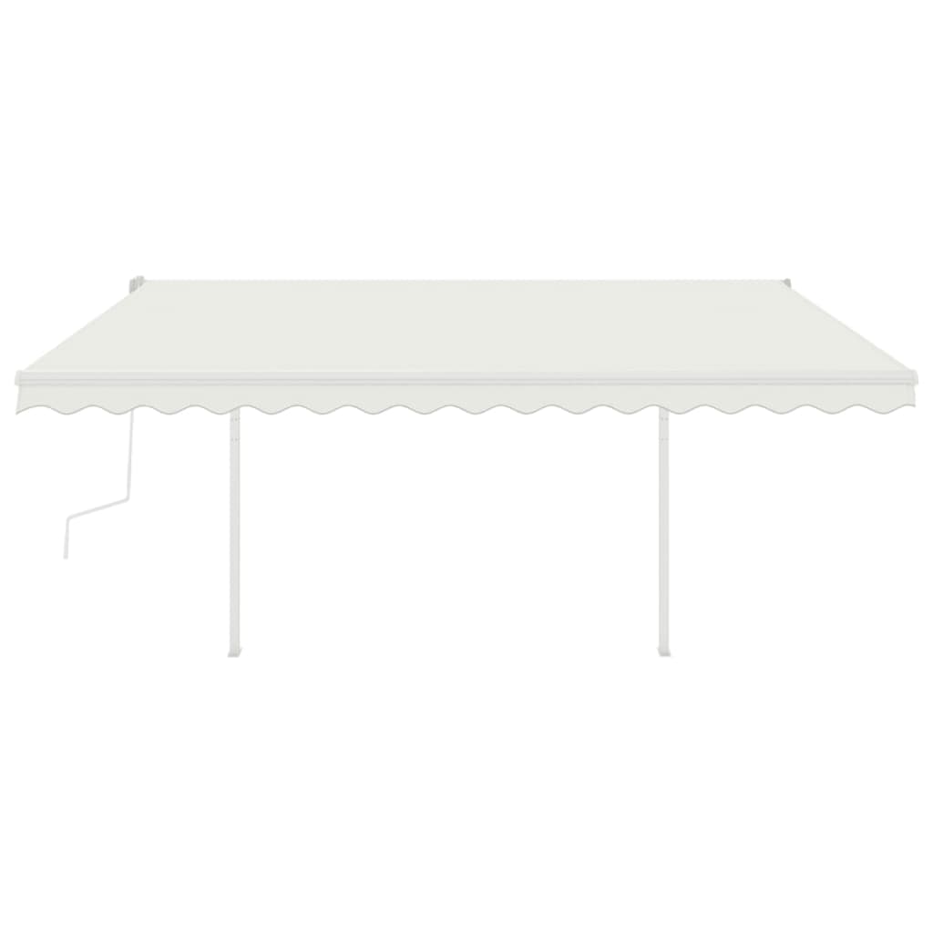 Tenda da Sole Retrattile Manuale con LED 4,5x3 m Crema - homemem39