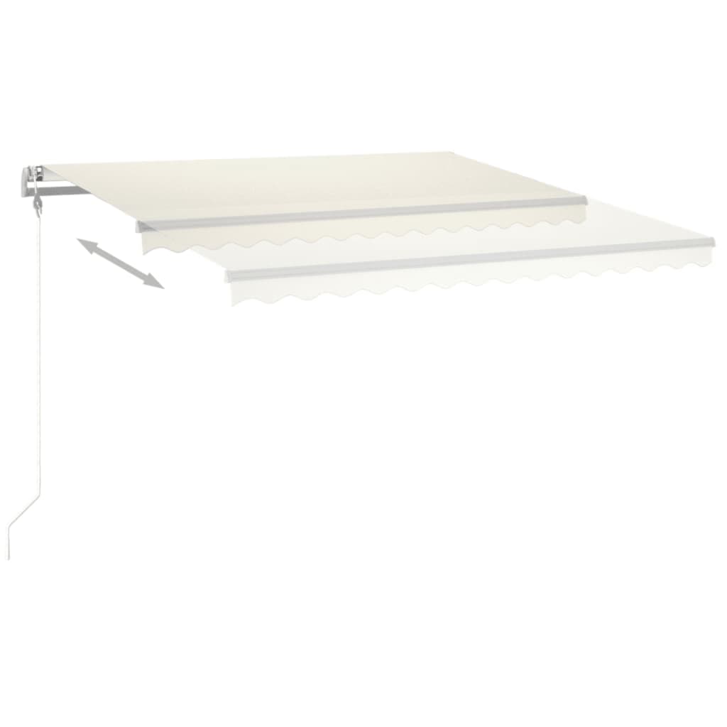 Tenda da Sole Retrattile Manuale con LED 4,5x3 m Crema - homemem39