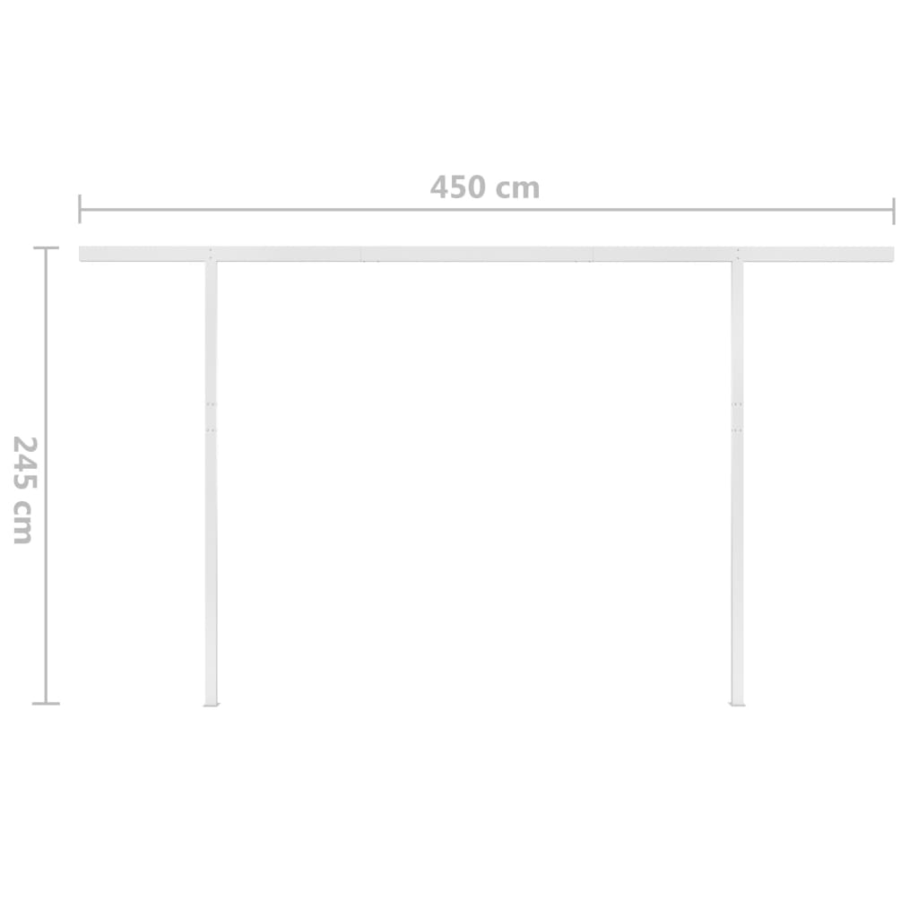 Tenda da Sole Retrattile Manuale LED 4,5x3 m Gialla Bianca - homemem39