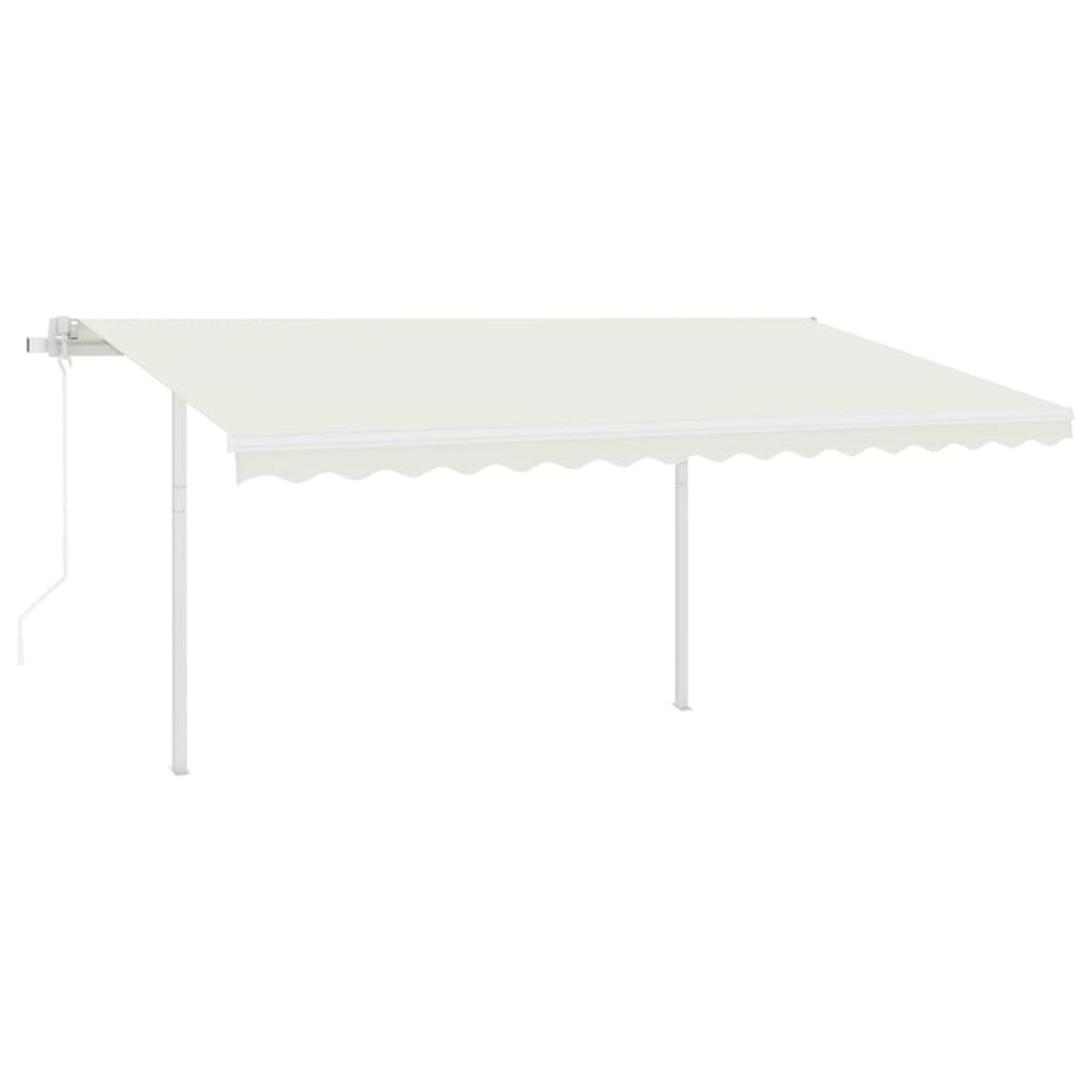 Tenda da Sole Retrattile Automatica con Pali 4,5x3 m Crema