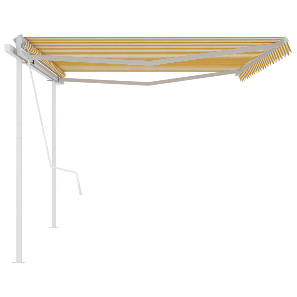 Tenda da Sole Retrattile Automatica Pali 5x3 m Gialla Bianca - homemem39