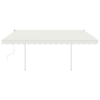 Tenda da Sole Retrattile Manuale con LED 4x3,5 m Crema - homemem39