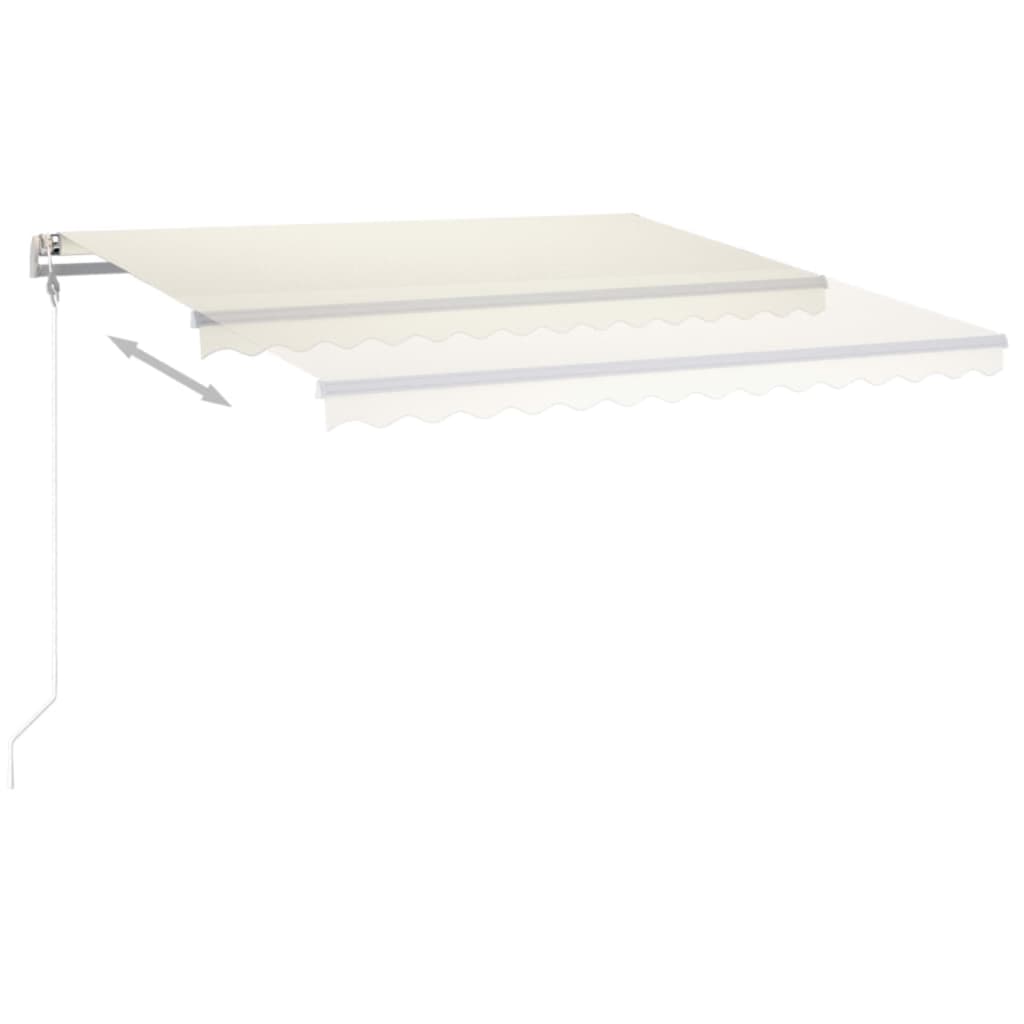 Tenda da Sole Retrattile Manuale con LED 4x3,5 m Crema - homemem39