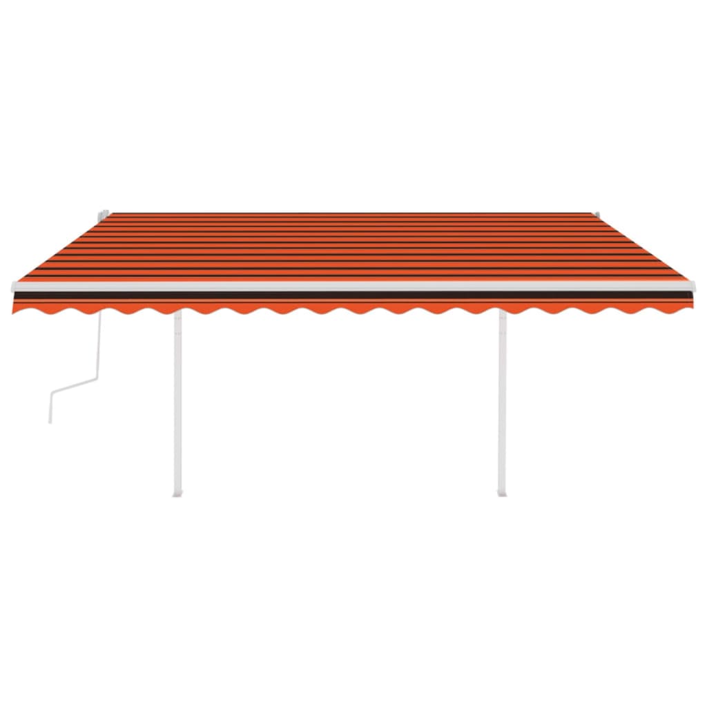 Tenda da Sole Manuale con LED 4x3,5 m Arancione e Marrone - homemem39