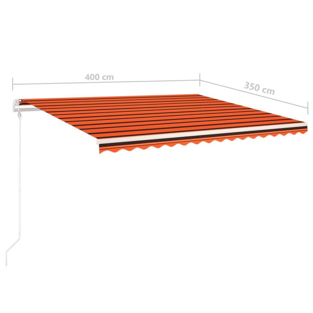 Tenda da Sole Manuale con LED 4x3,5 m Arancione e Marrone - homemem39