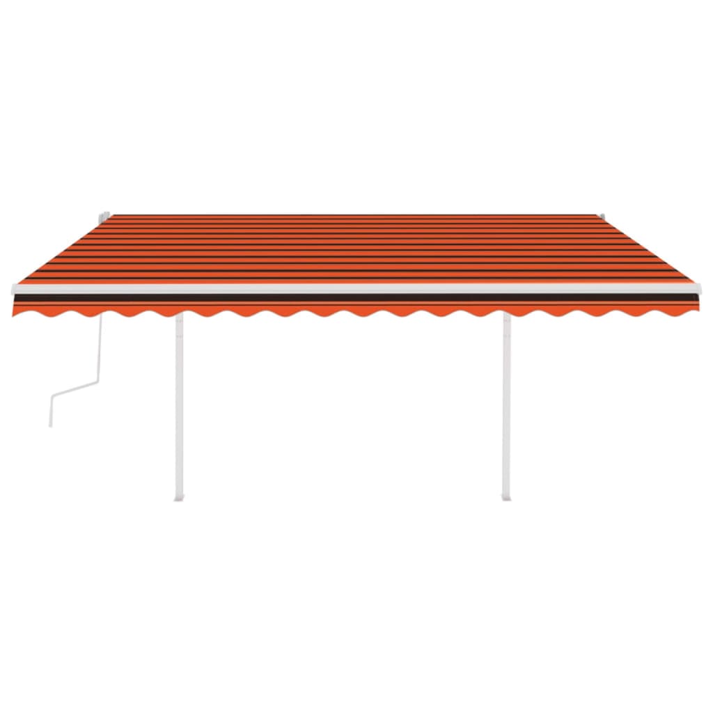 Tenda da Sole Retrattile Manuale Pali 4,5x3,5 m Arancio Marrone