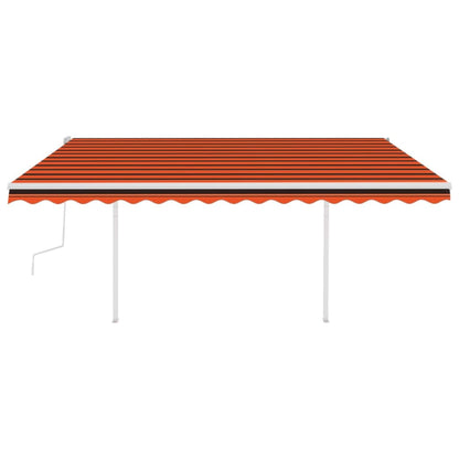 Tenda da Sole Retrattile Manuale LED 4,5x3,5 m Arancio Marrone - homemem39