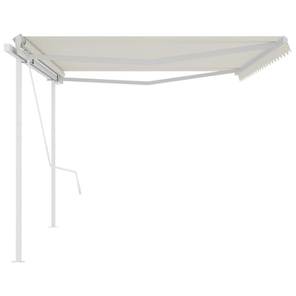 Tenda da Sole Retrattile Automatica con Pali 5x3,5 m Crema