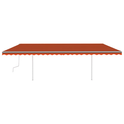 Tenda Retrattile Manuale con LED 6x3,5 m Arancio e Marrone - homemem39