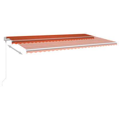 Tenda Retrattile Manuale con LED 6x3,5 m Arancio e Marrone - homemem39