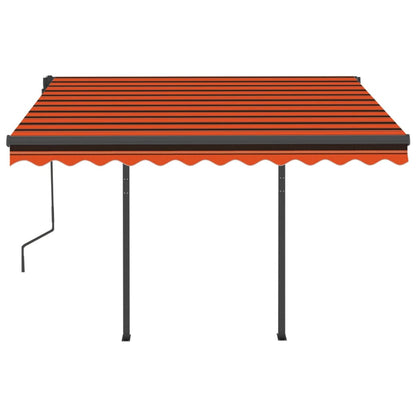 Tenda da Sole Retrattile Manuale Pali 3x2,5 m Arancione Marrone